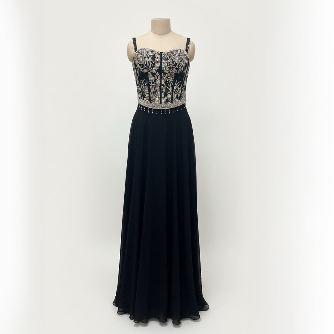 Stylish Black Party Wear Corset-Style Outfit | Wedding Guest Outfit