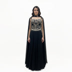 Stylish Black Party Wear Corset-Style Outfit | Wedding Guest Outfit