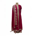 Classy Deep Red Party Wear Suit With Golden Work | Indian Suit