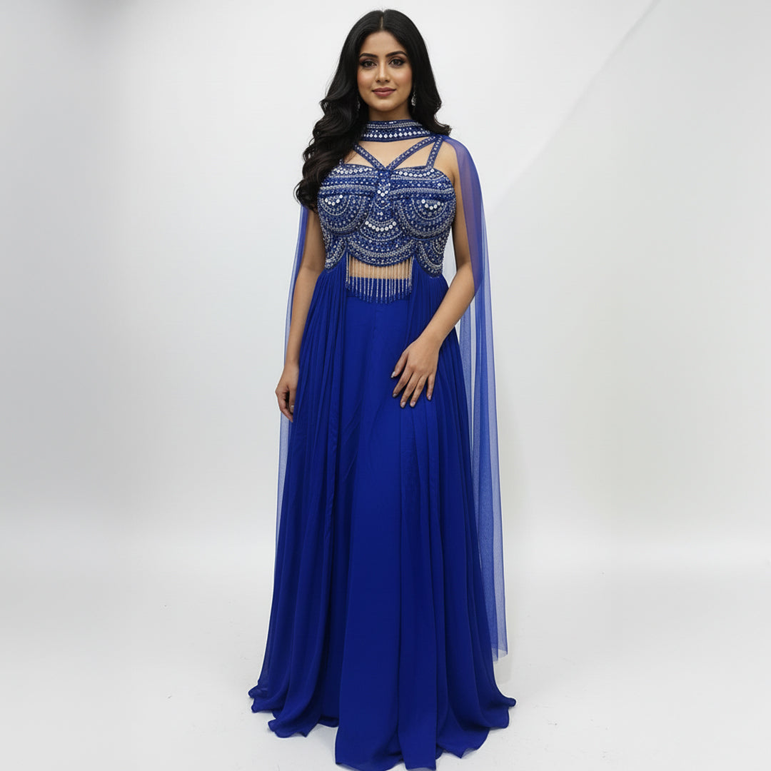 Exquisite Georgette Indo-Western Dress | Party Wear Dress